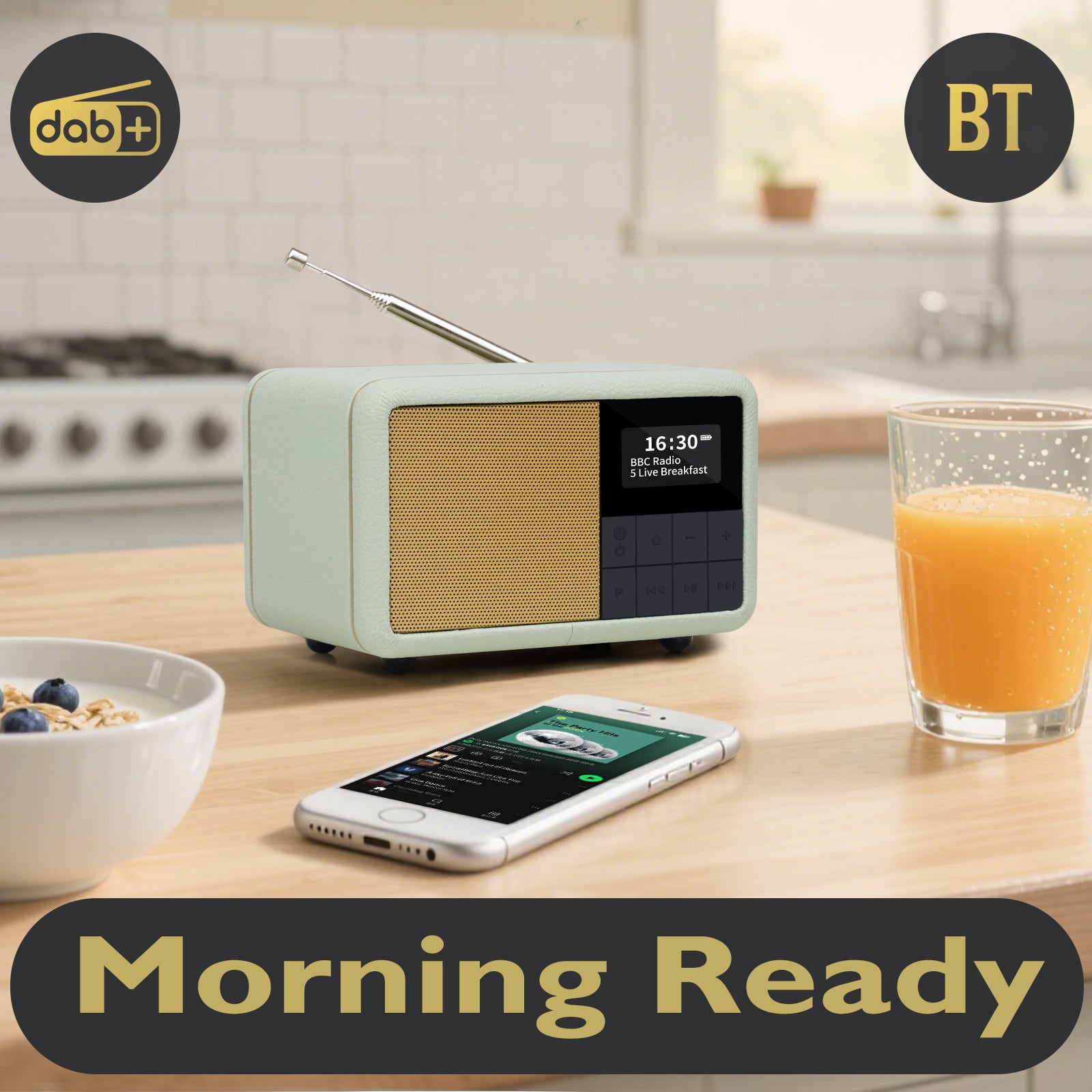 Lemega Class Compact Portable DAB Radio with Bluetooth