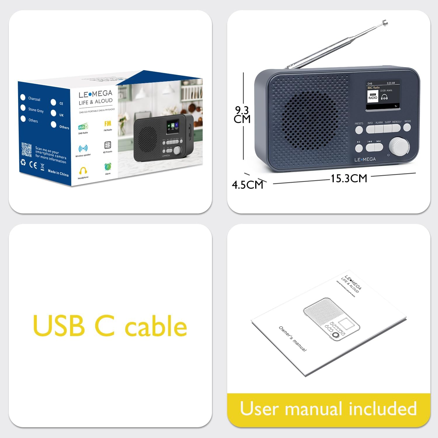 Lemega DAB GO Portable DAB Radio with Bluetooth