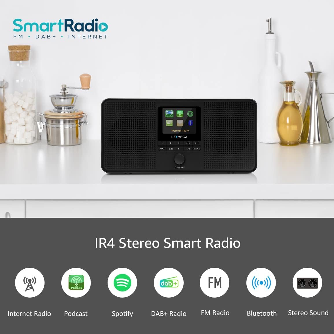 Lemega IR4S Stereo Internet Radio with DAB/DAB+ & Bluetooth