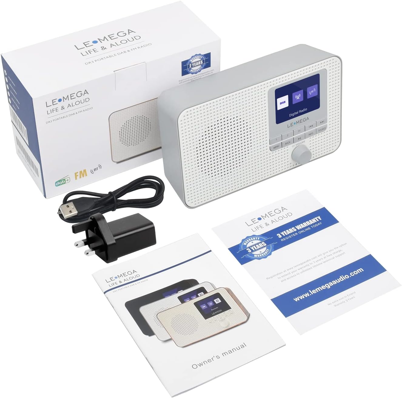 Lemega DR3 Colour Display DAB Radio with Bluetooth