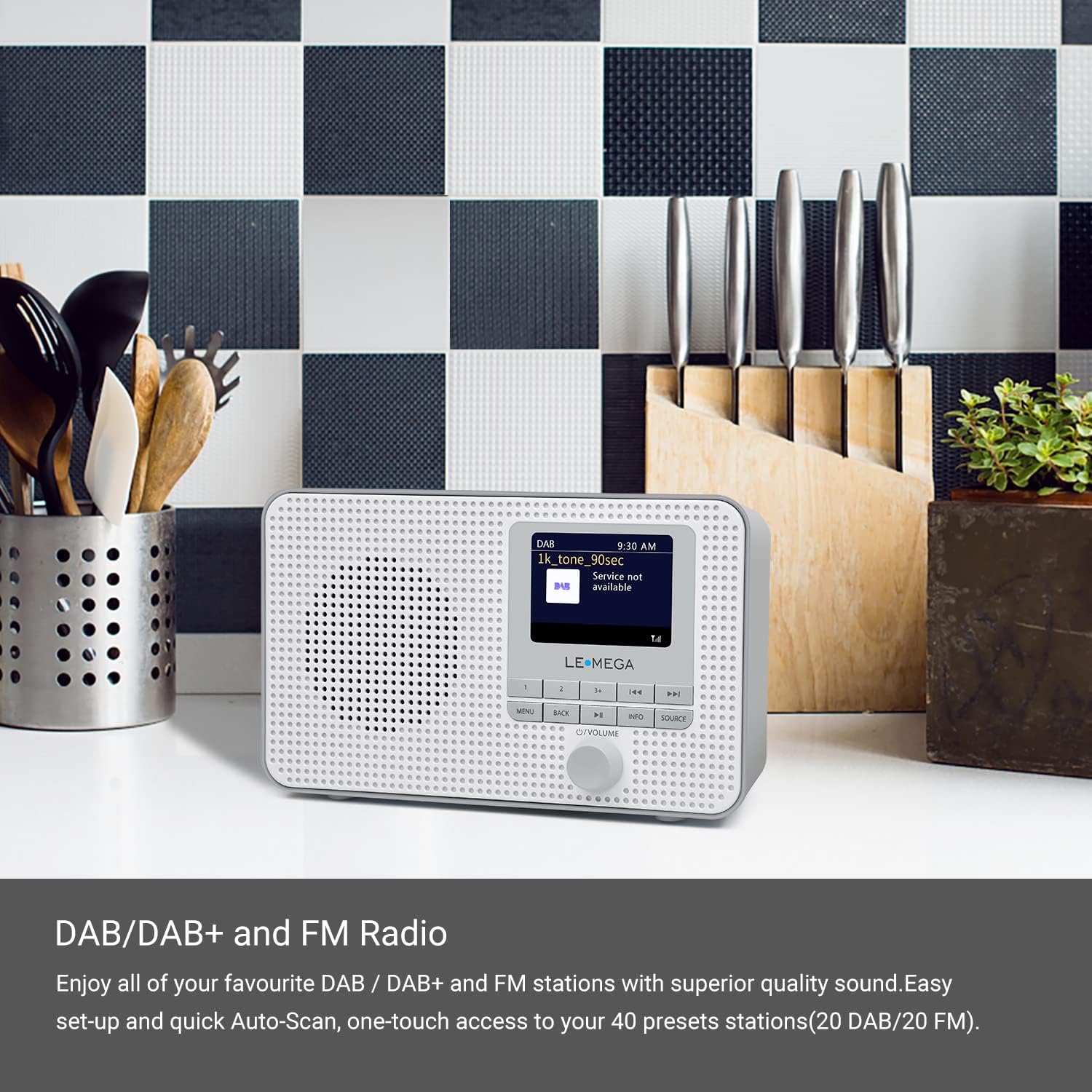 Lemega DR3 Colour Display DAB Radio with Bluetooth