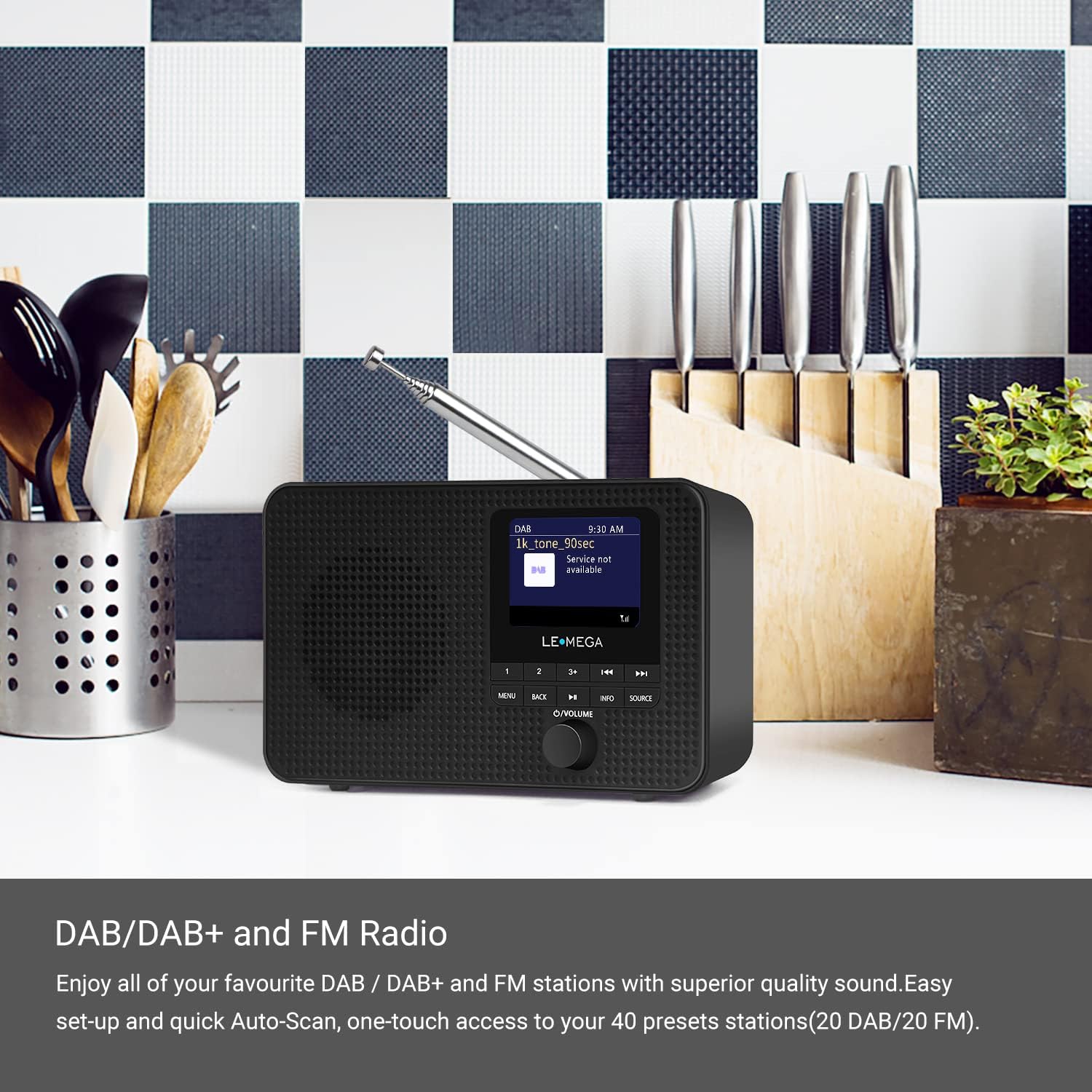 Lemega DR3 Colour Display DAB Radio with Bluetooth