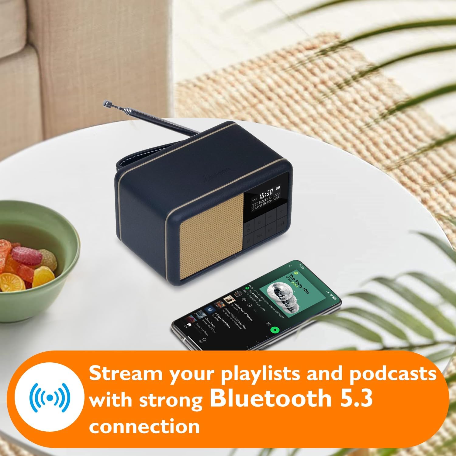 Lemega Class Compact Portable DAB Radio with Bluetooth