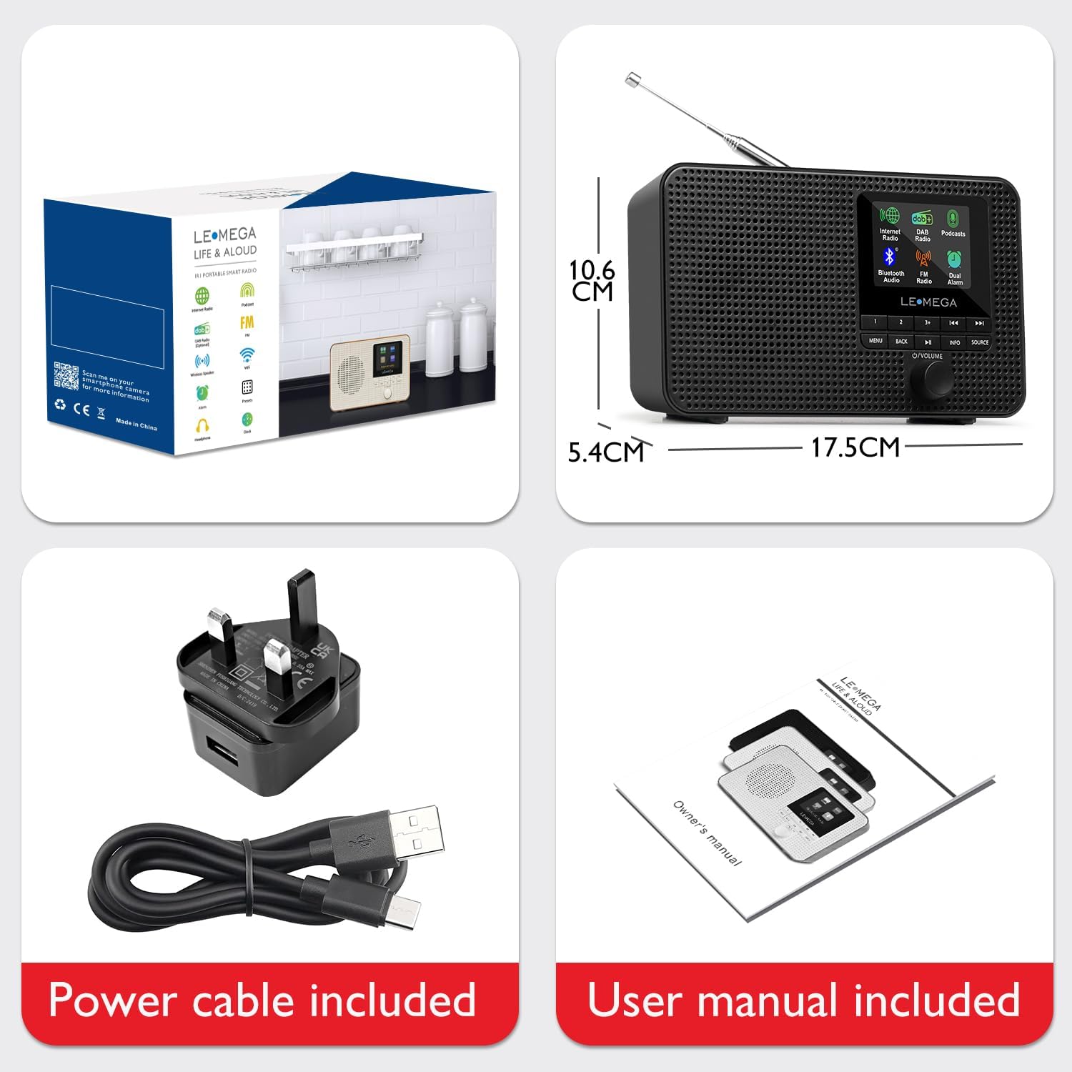 Lemega IR1 Wi‑Fi Internet Radio with DAB/DAB+ & Bluetooth
