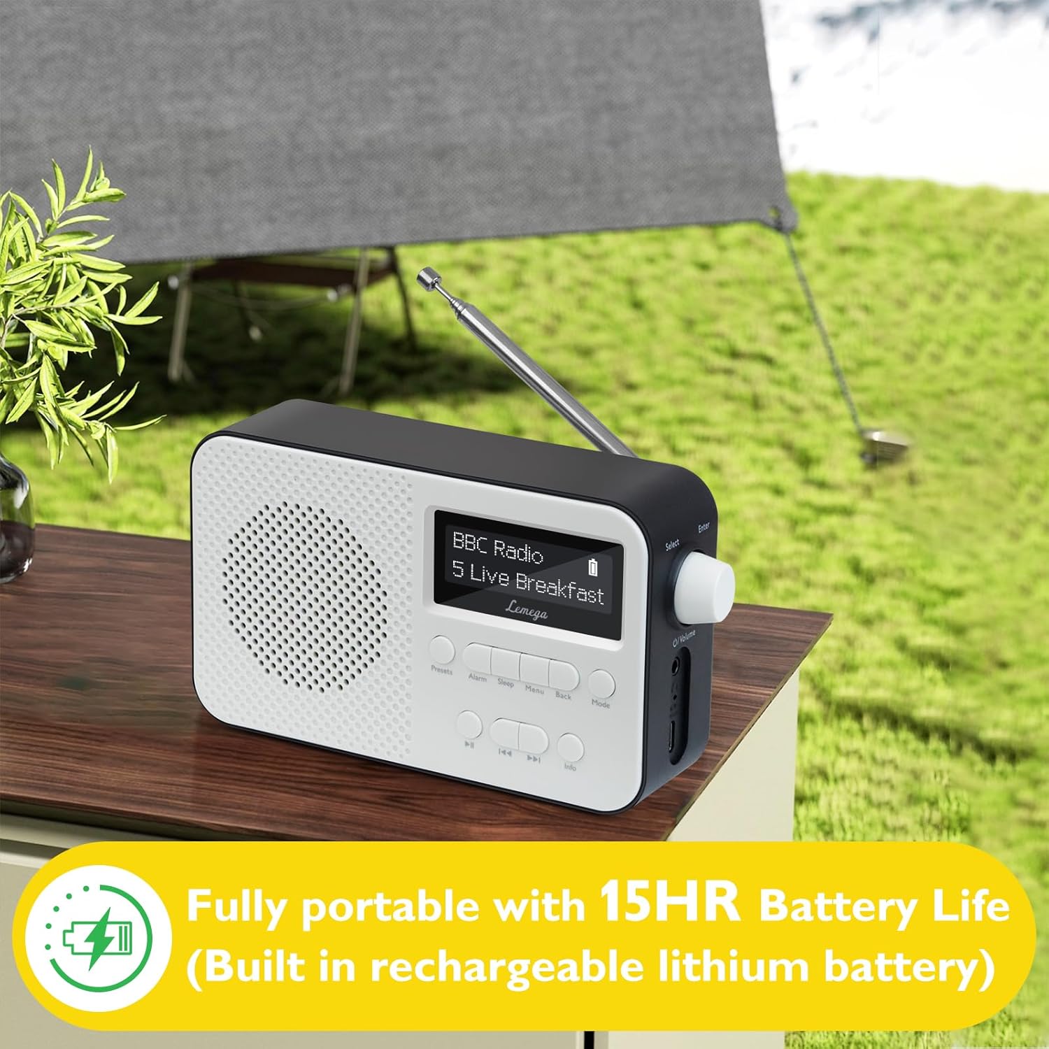 Lemega PR2‑Max Portable DAB Radio with Bluetooth 5.3