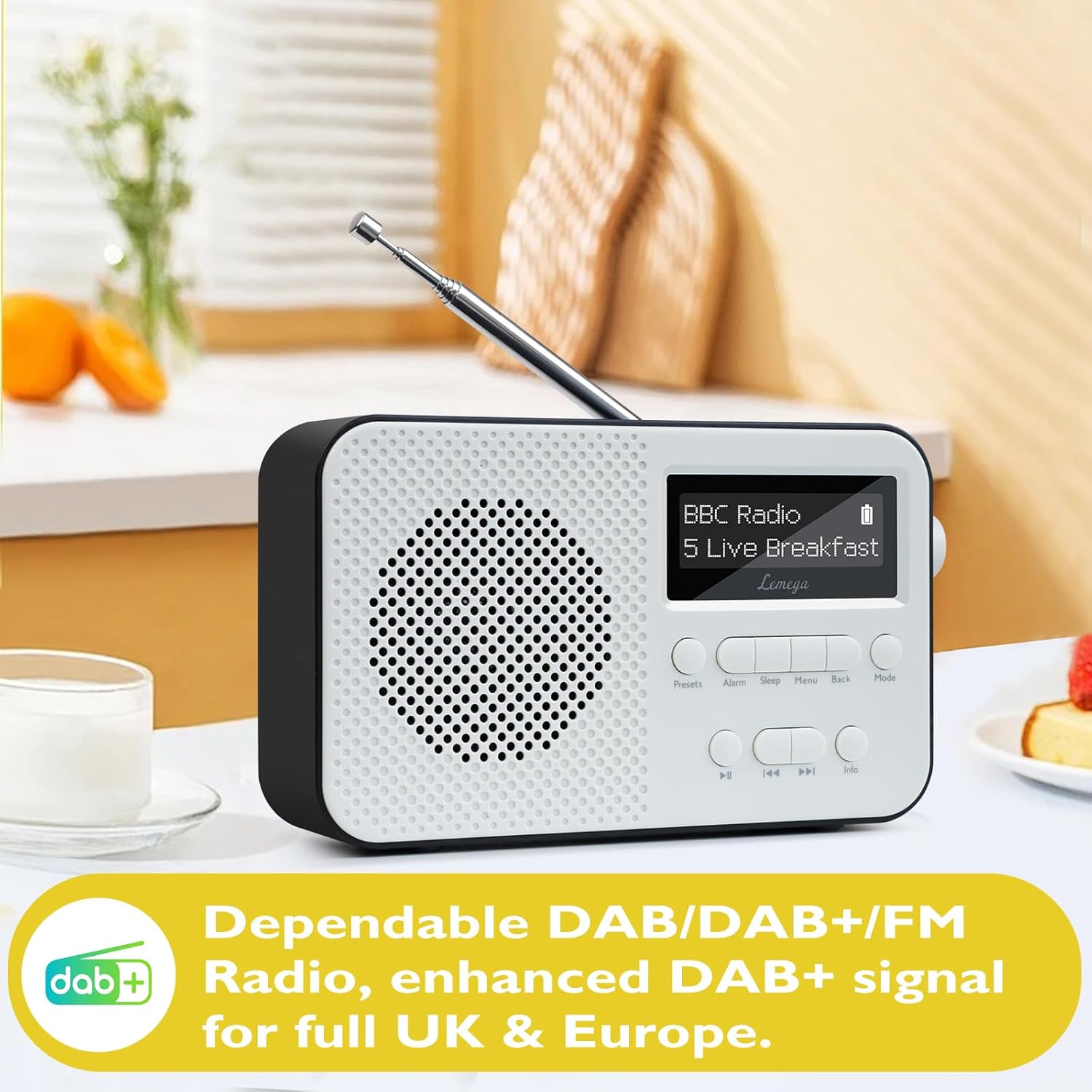 Lemega PR2‑Max Portable DAB Radio with Bluetooth 5.3