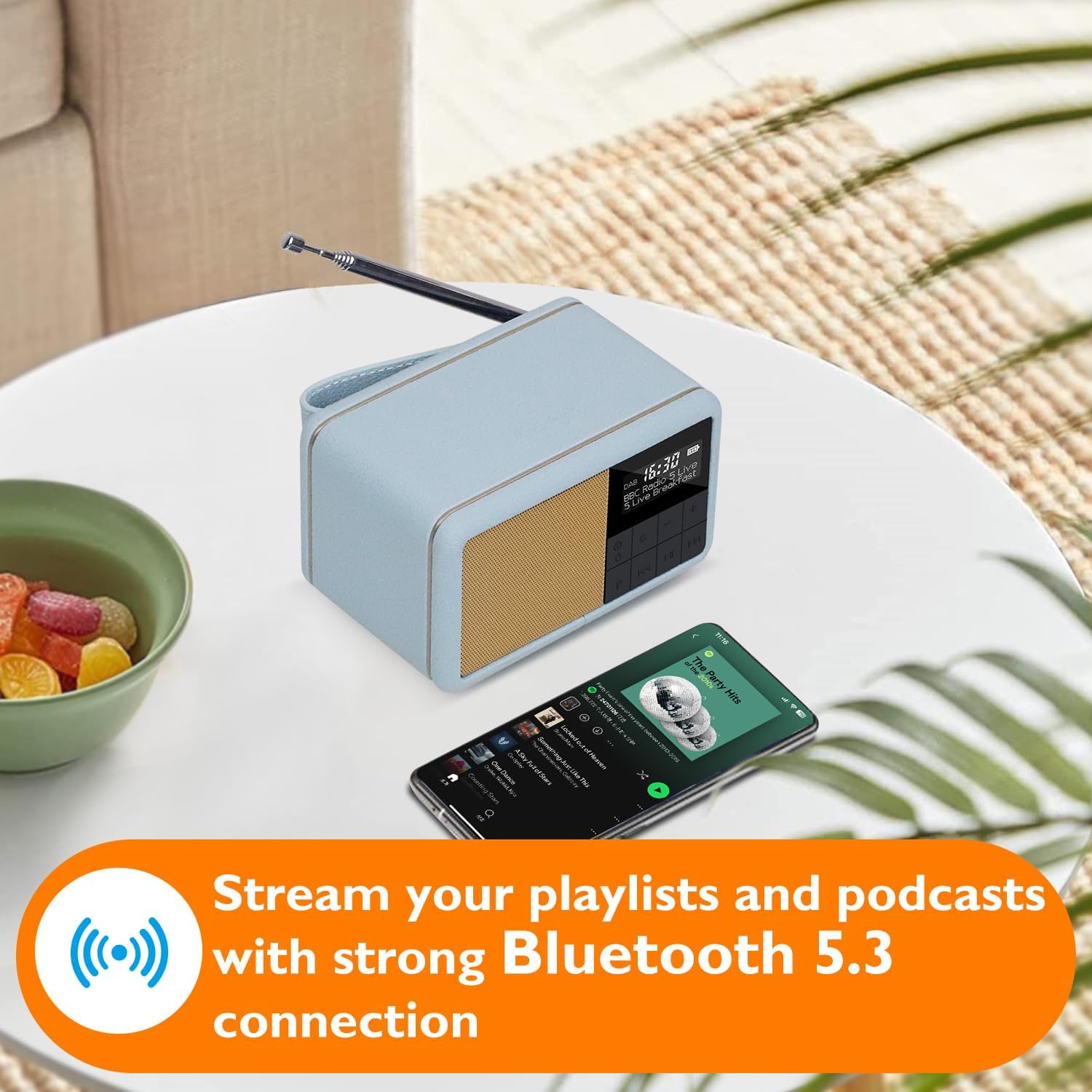 Lemega Class Compact Portable DAB Radio with Bluetooth