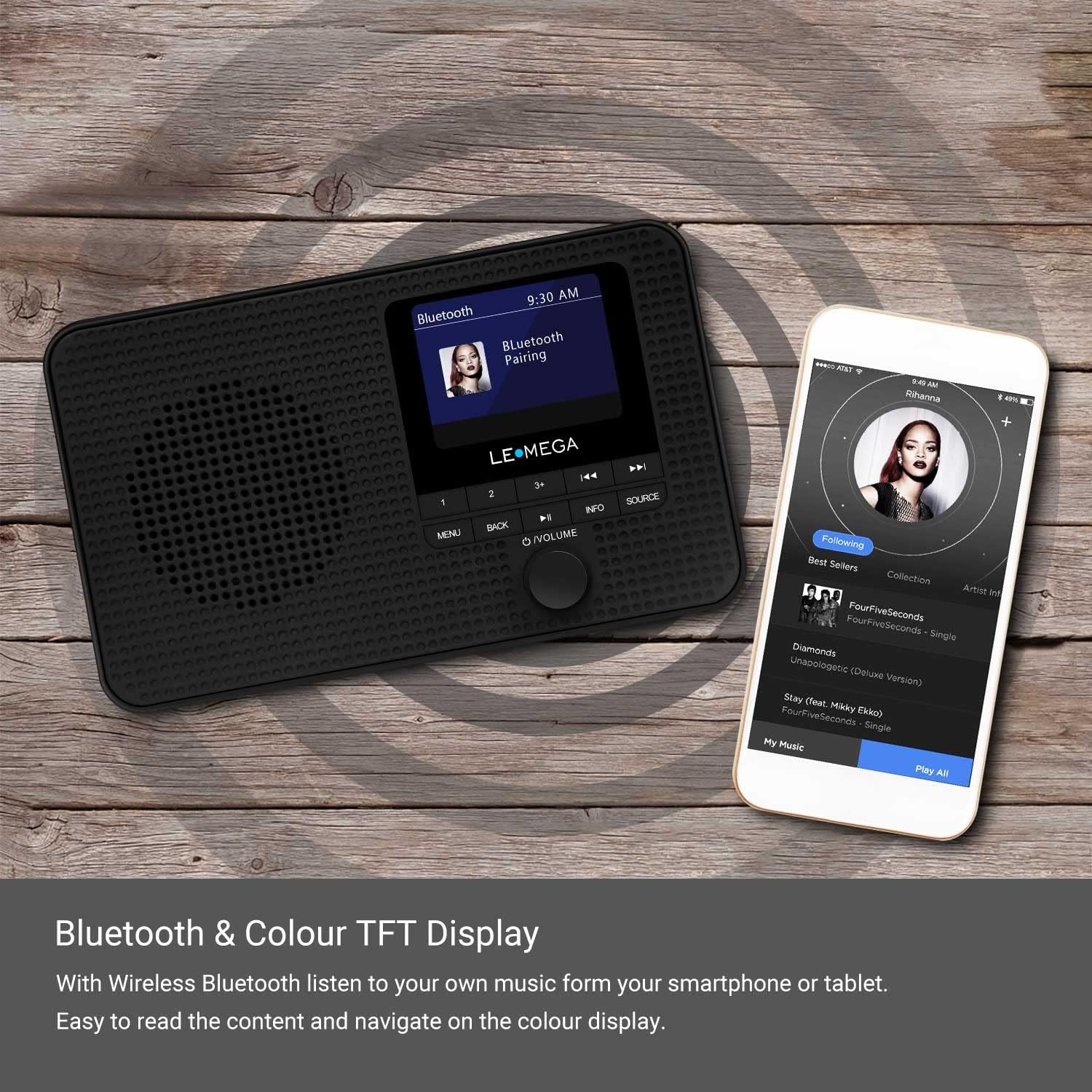 Lemega DR3 Colour Display DAB Radio with Bluetooth